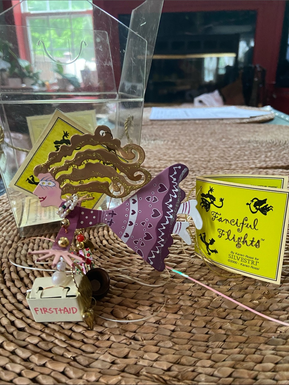 Fanciful Purple Flying Mom Ornament by Silverstein